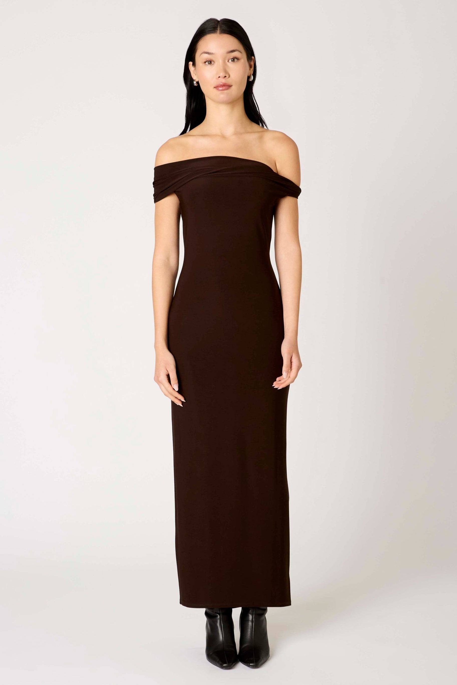 Espresso Off the Shoulder Clara Dress