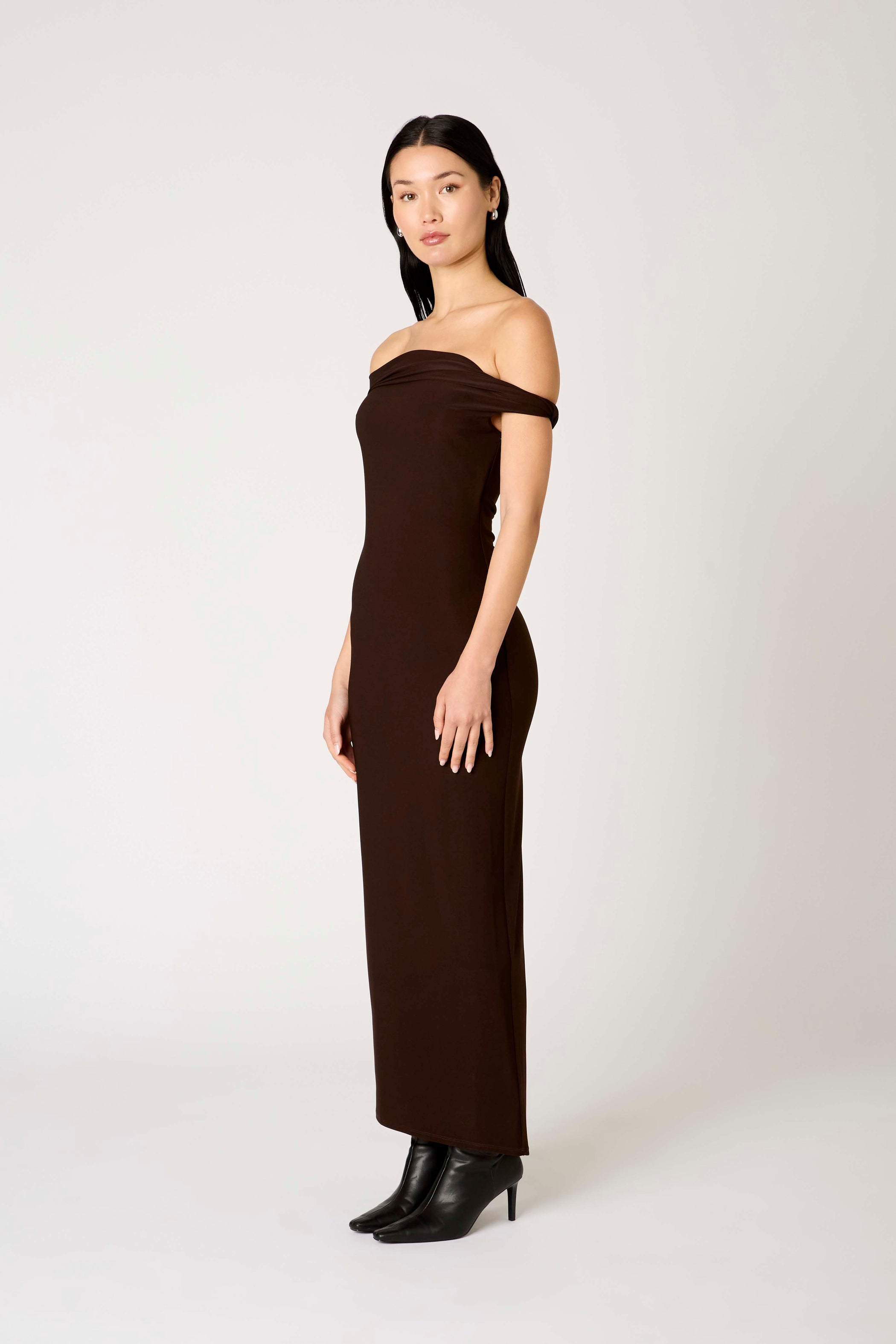 Espresso Off the Shoulder Clara Dress