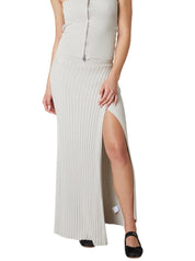 Silver Knit Leila Wrap Skirt