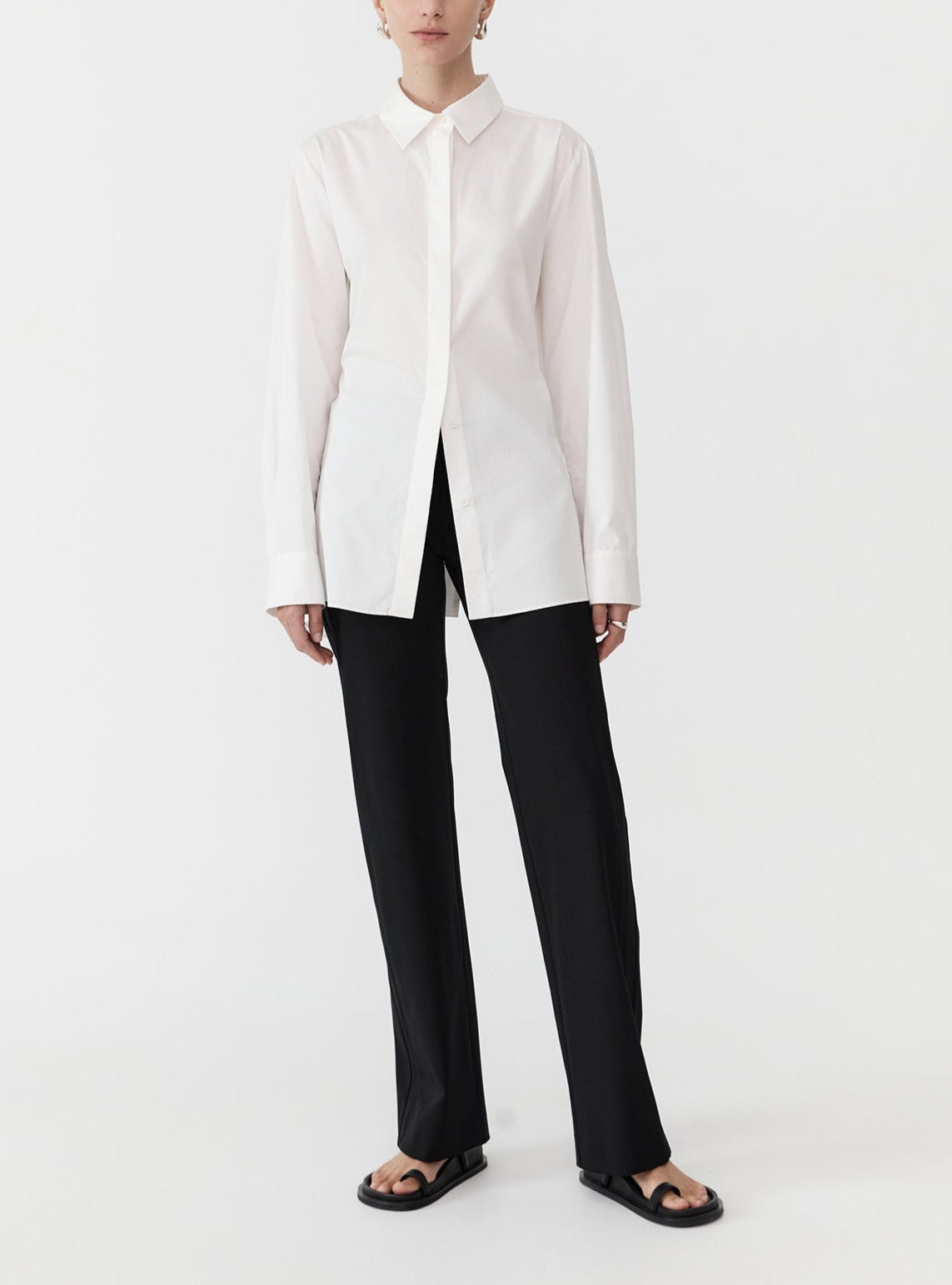 St. Agni White Open Back Slit Shirt