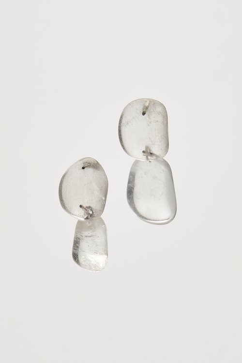 Mussels and Muscles Pebbles Earrings No. 2 - Rock Crystal