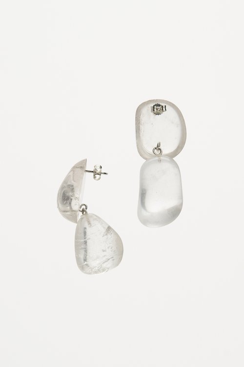 Mussels and Muscles Pebbles Earrings No. 2 - Rock Crystal