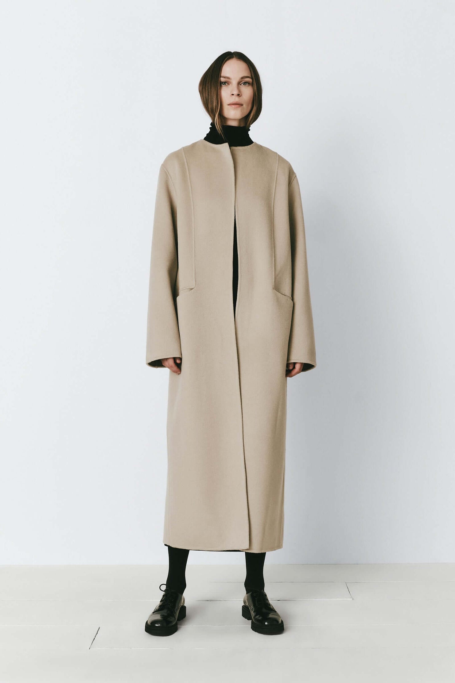 Rue Sophie Grey Mathe Double-Faced Belted Coat