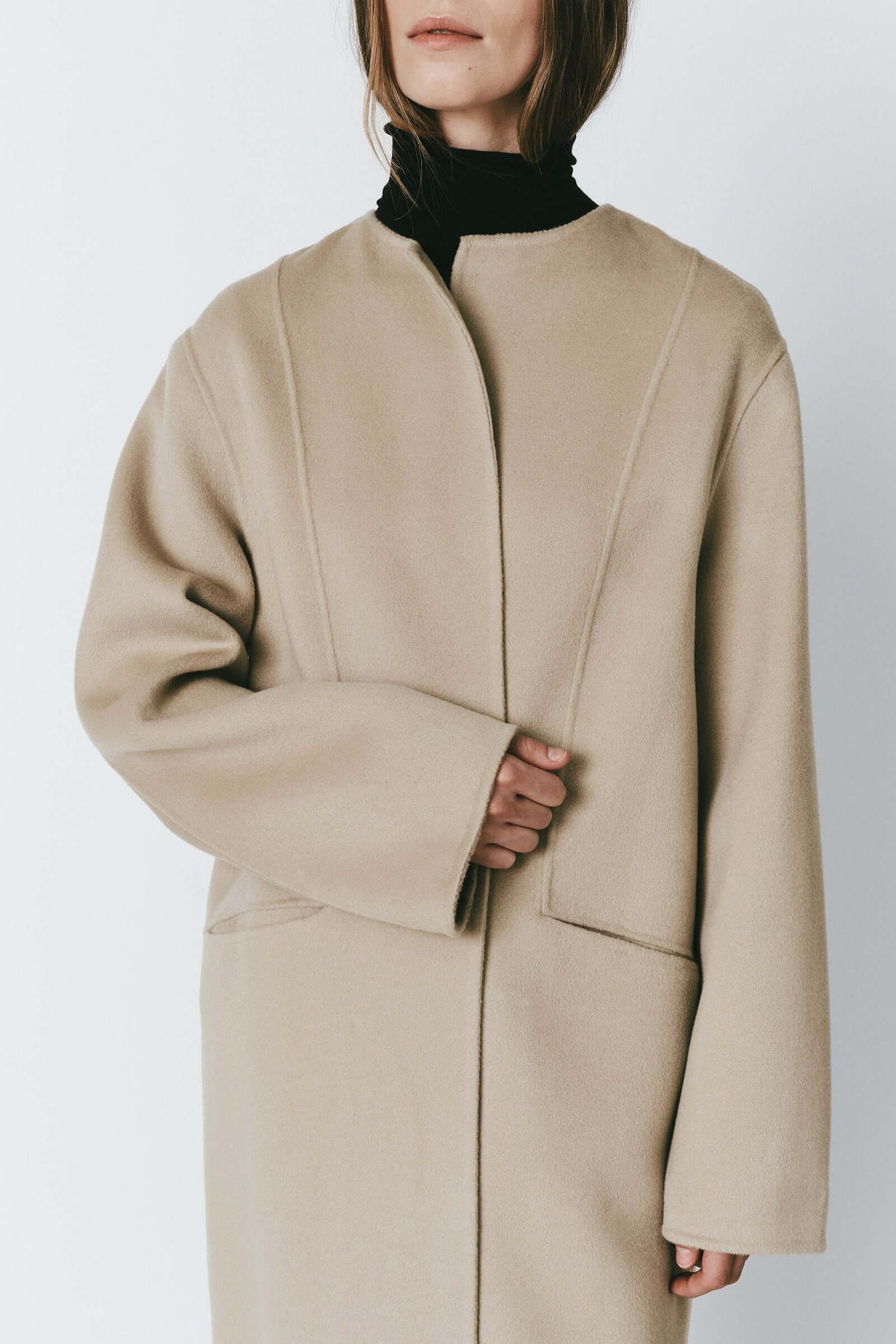 Rue Sophie Grey Mathe Double-Faced Belted Coat