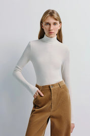 Rue Sophie Halley Ivory Turtleneck Knit Top
