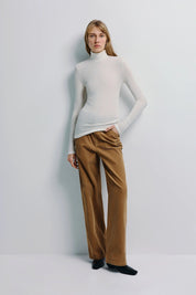 Rue Sophie Halley Ivory Turtleneck Knit Top