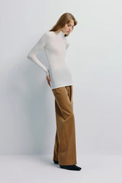 Rue Sophie Halley Ivory Turtleneck Knit Top