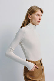 Rue Sophie Halley Ivory Turtleneck Knit Top