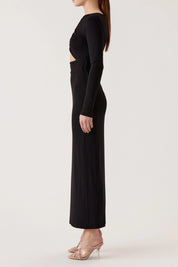 Stella Black Ruched Dress