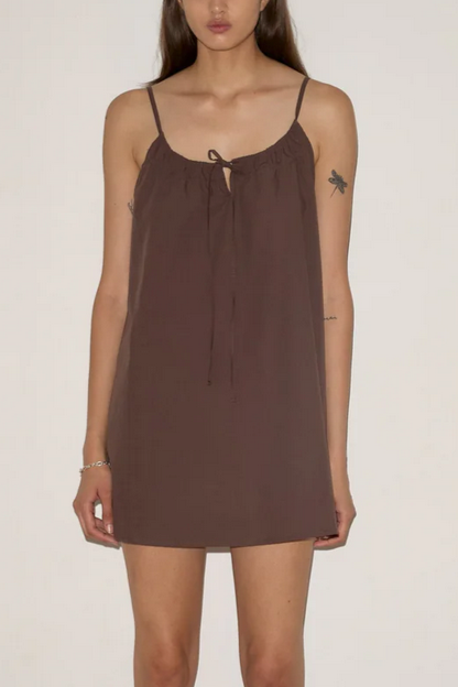 knee length dresses for ladies Deiji Studios Chocolate Light Mini Dress – Dear Society