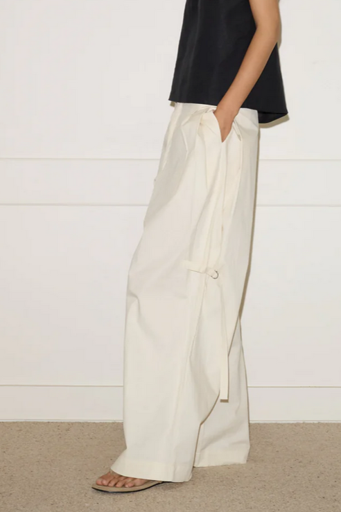 Deiji Studios Off White Tab Pant