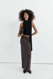 St. Agni Black Knit Scarf Top