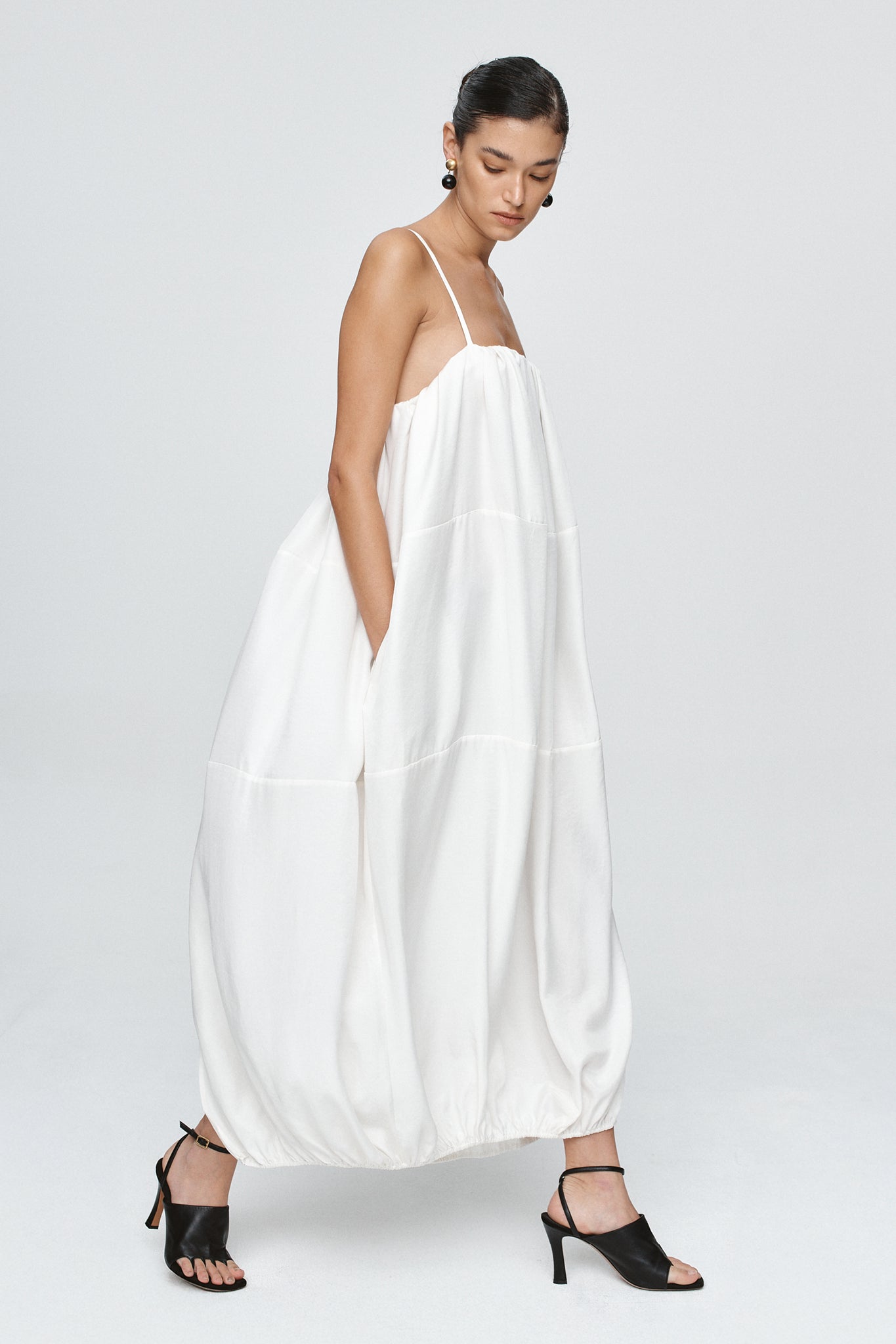 marle silk dress Marle White Cocoon Terrance Dress