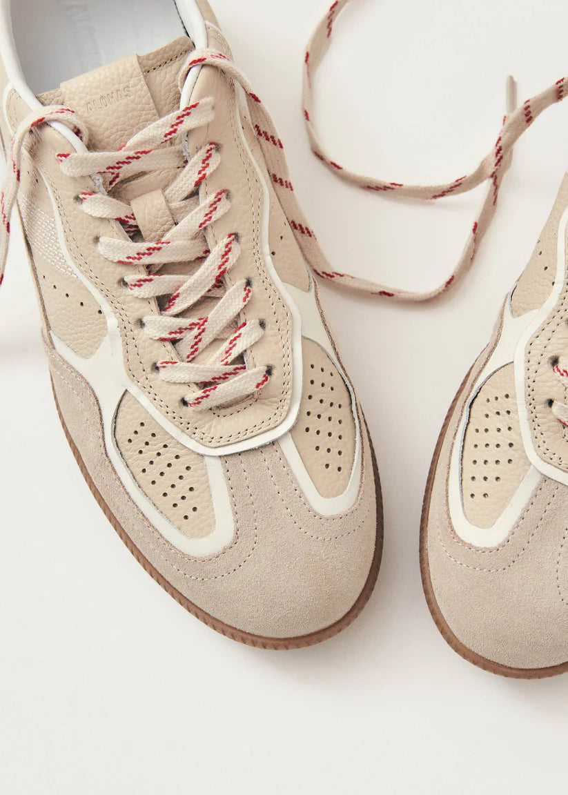 Alohas Rife Grain Cream Leather Sneakers