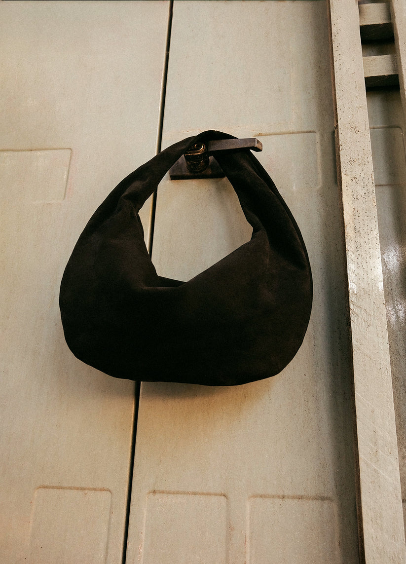 Flattered Black Suede Alva Bag