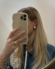 Gold Lena Textured Dome Hoops