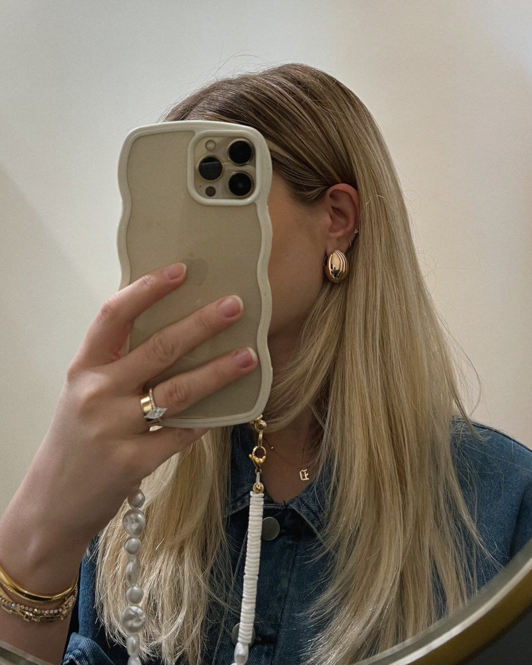 Gold Lena Textured Dome Hoops