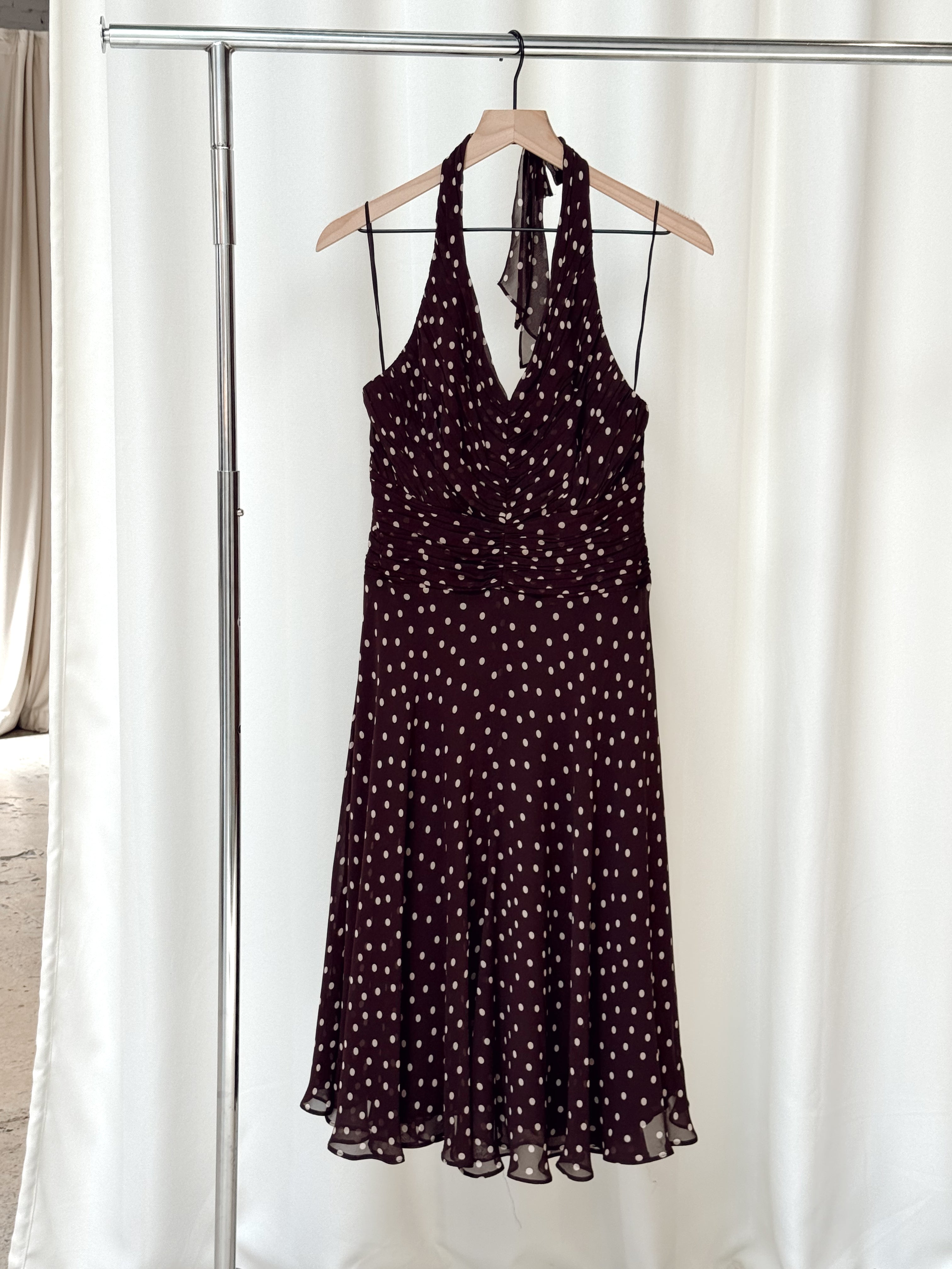 chiffon halter midi dress Jasmine Halter Midi Dress, in Emerald Chiffon, Size: XL | Show Me Your Mumu