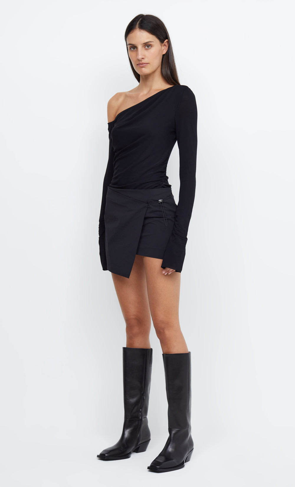 Bec + Bridge Black Asym Long Sleeve Top