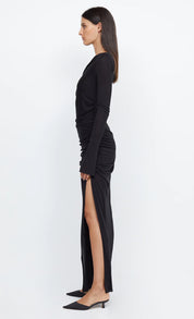 Bec + Bridge Black Monette Asym L/S Maxi Dress