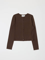 Brown Rollneck Shea Cardigan