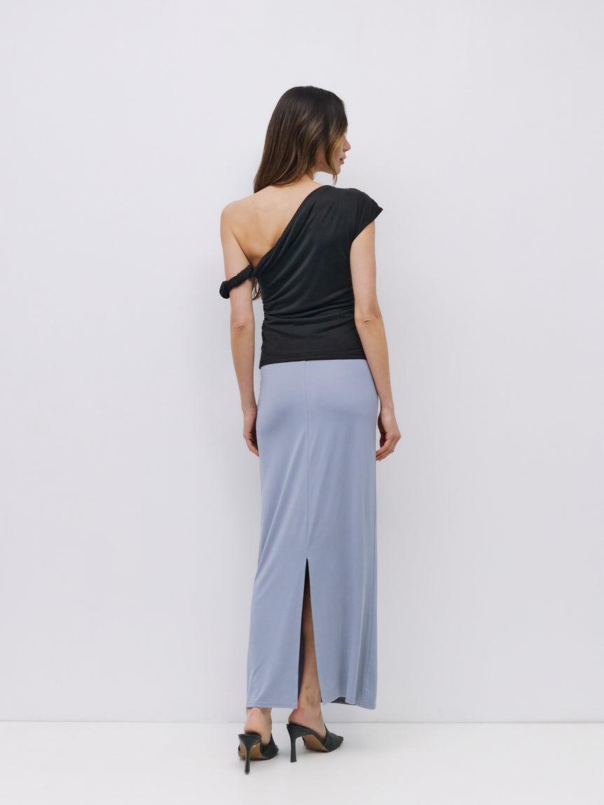 Black Twist Strap Jersey Knit Top