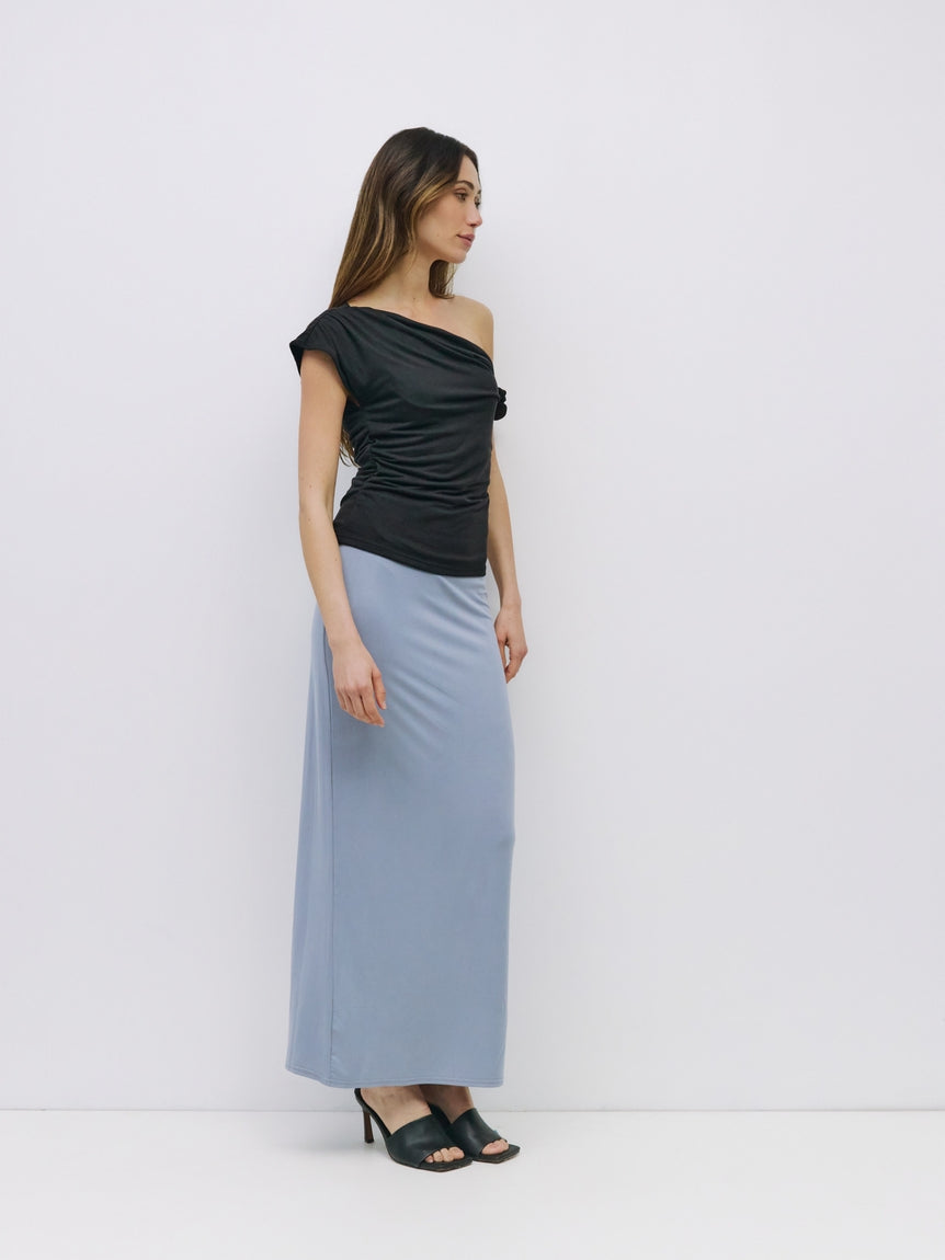 Black Twist Strap Jersey Knit Top
