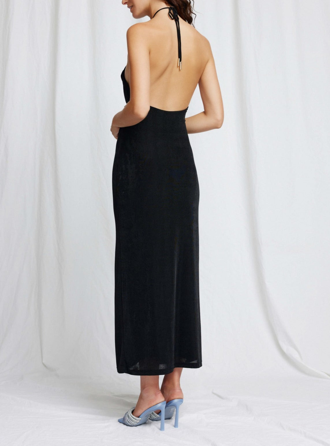 Significant Other Black Millie Halter Midi Dress