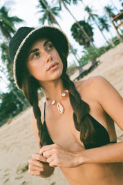 Black & White Trimmed Agave Bucket Hat