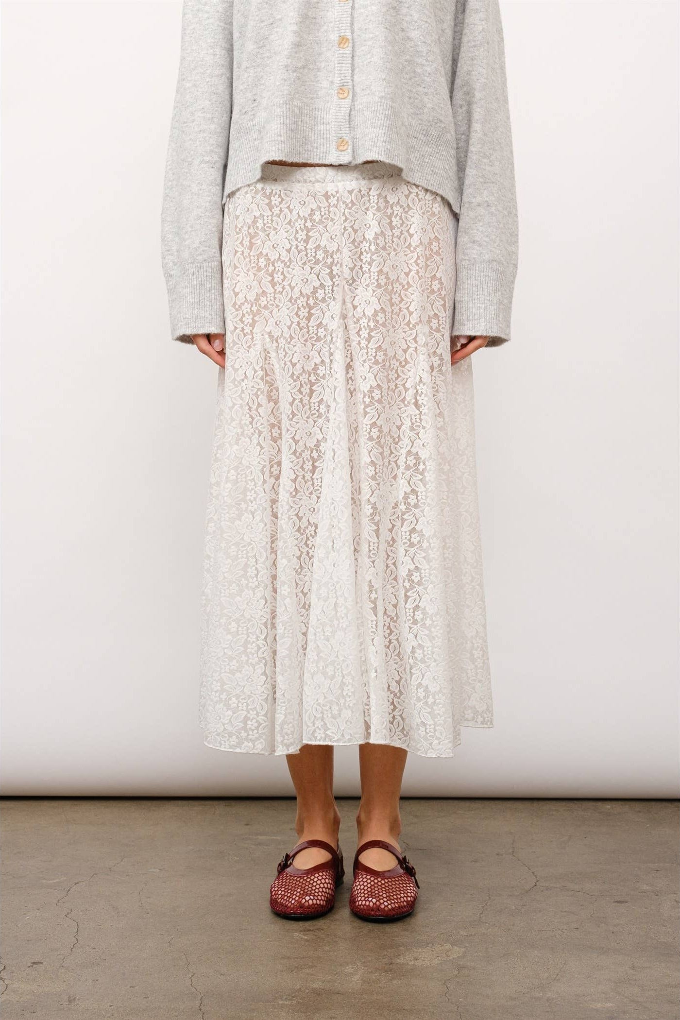 Philippa White Lace Maxi Skirt