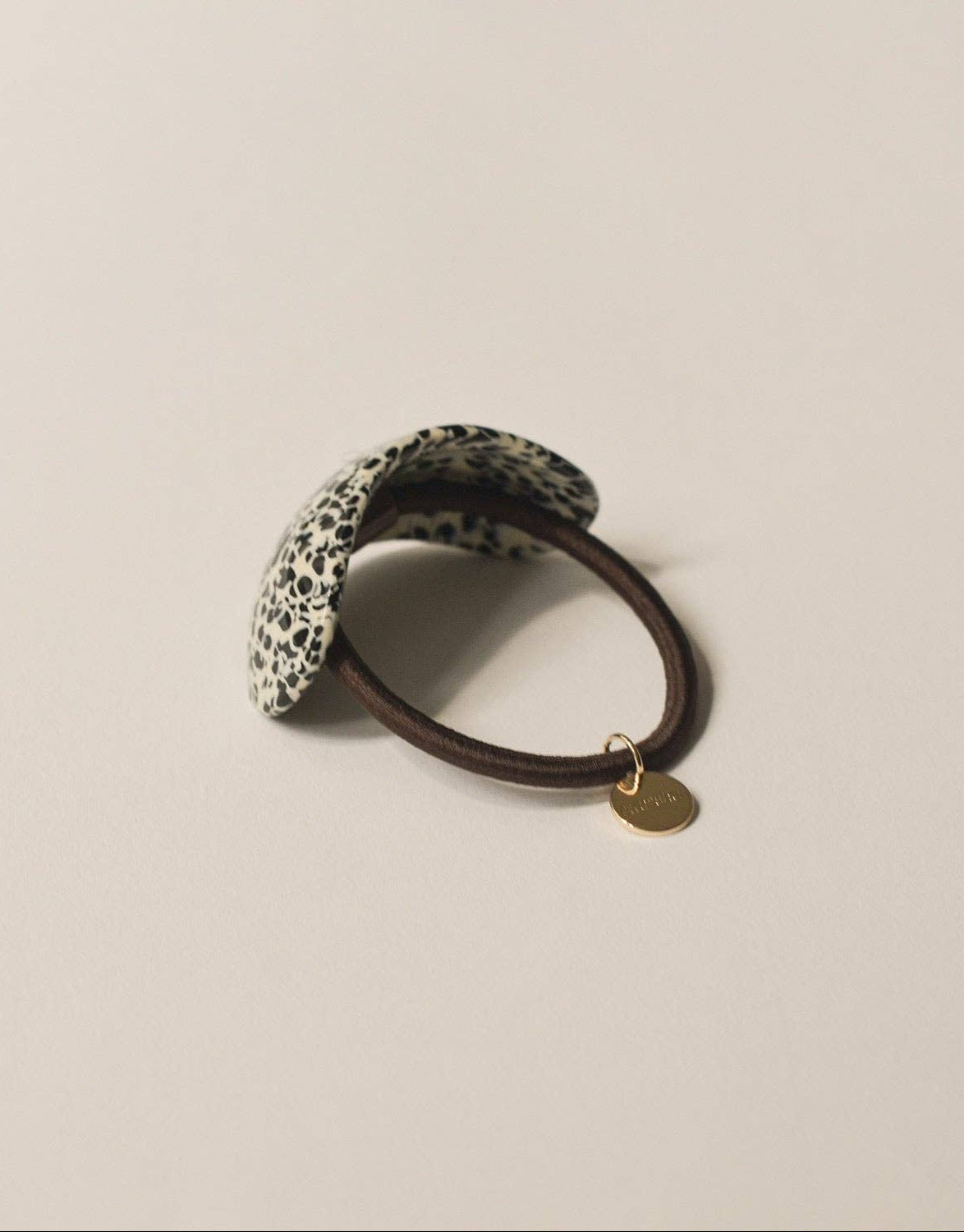Curved Oval Leopard Print Resin Hair Tie