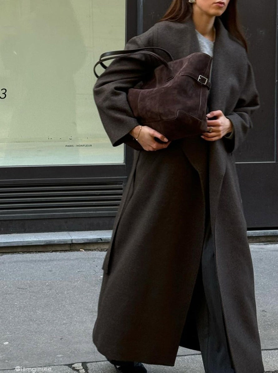 Flattered Chocolate Suede Lesley Tote Bag