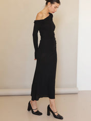 Bec + Bridge Black Monette Asym L/S Maxi Dress