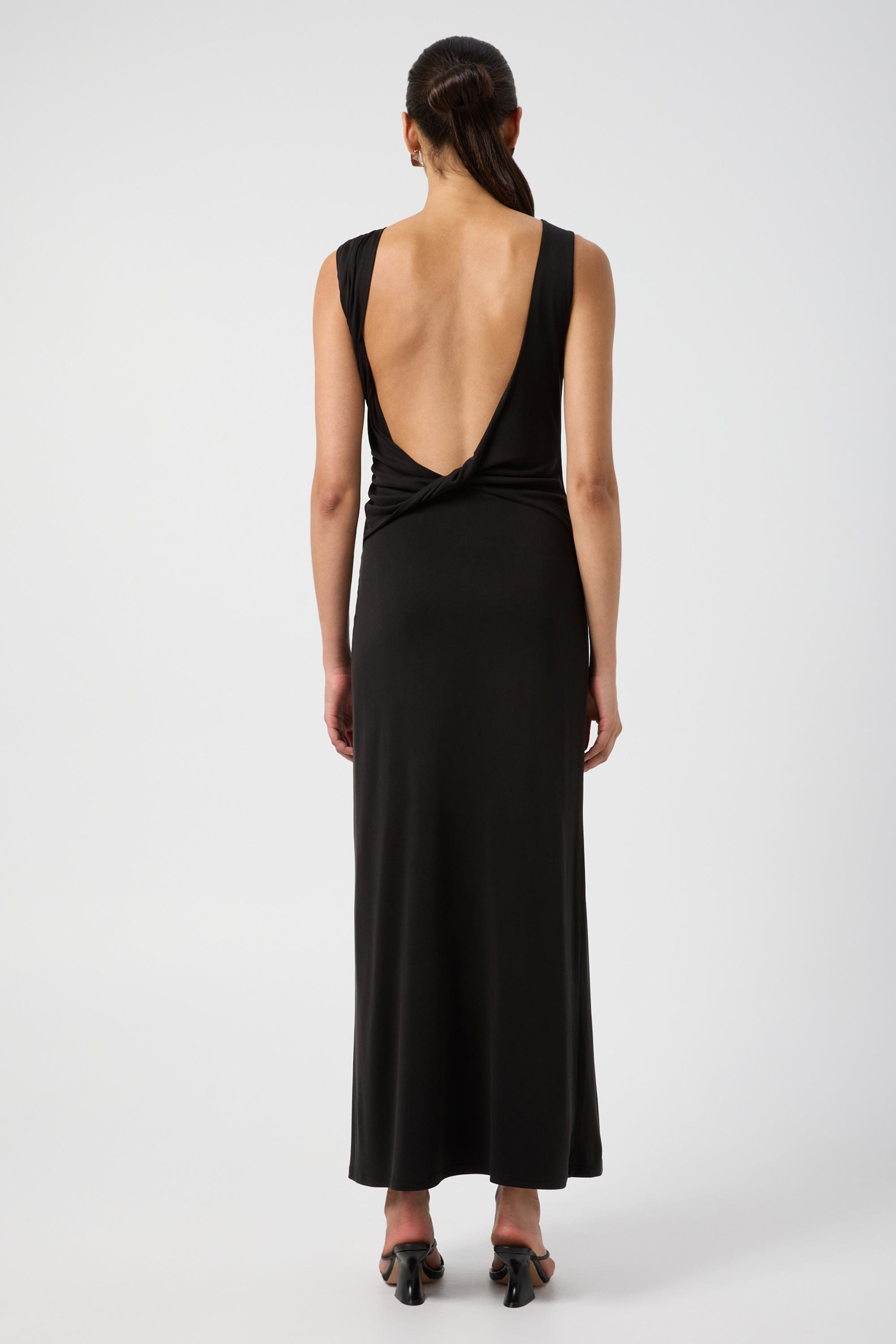 Third Form Black Interweave Backless Maxi Dress