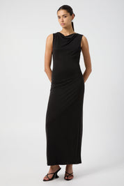 Third Form Black Interweave Backless Maxi Dress