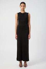 Third Form Black Interweave Backless Maxi Dress