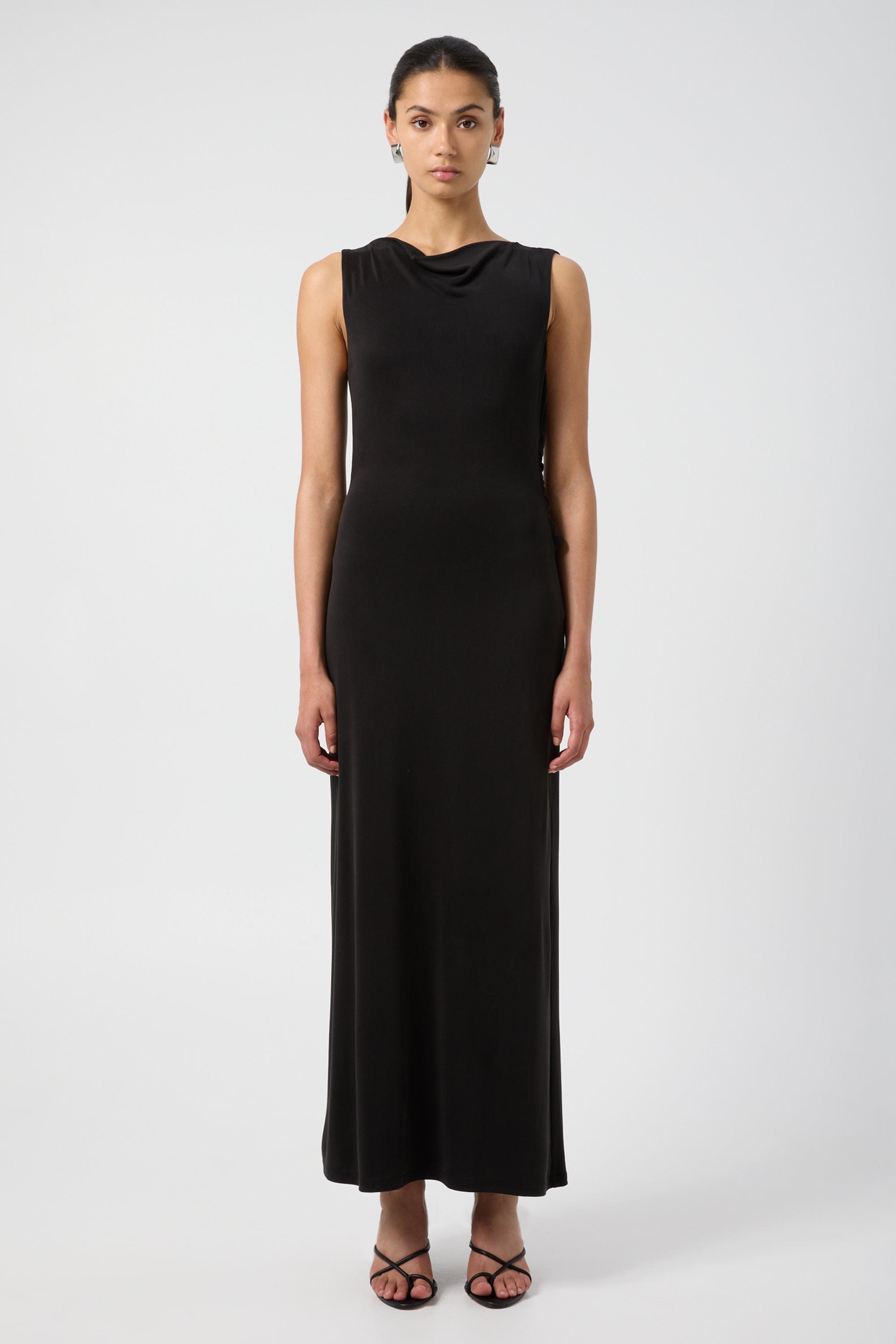 Third Form Black Interweave Backless Maxi Dress