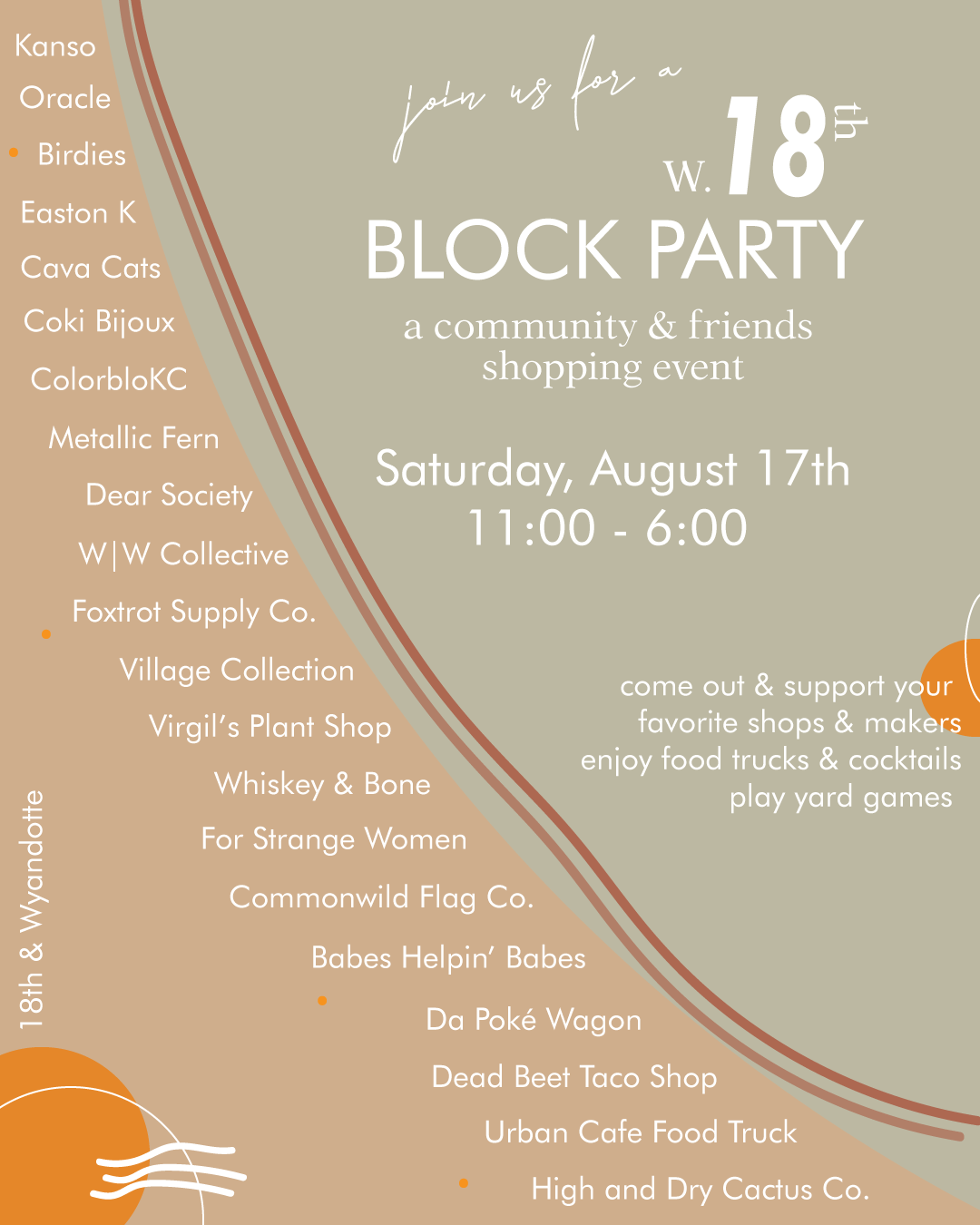 August W. 18th Street Block Party | Community & Friends Shopping Event