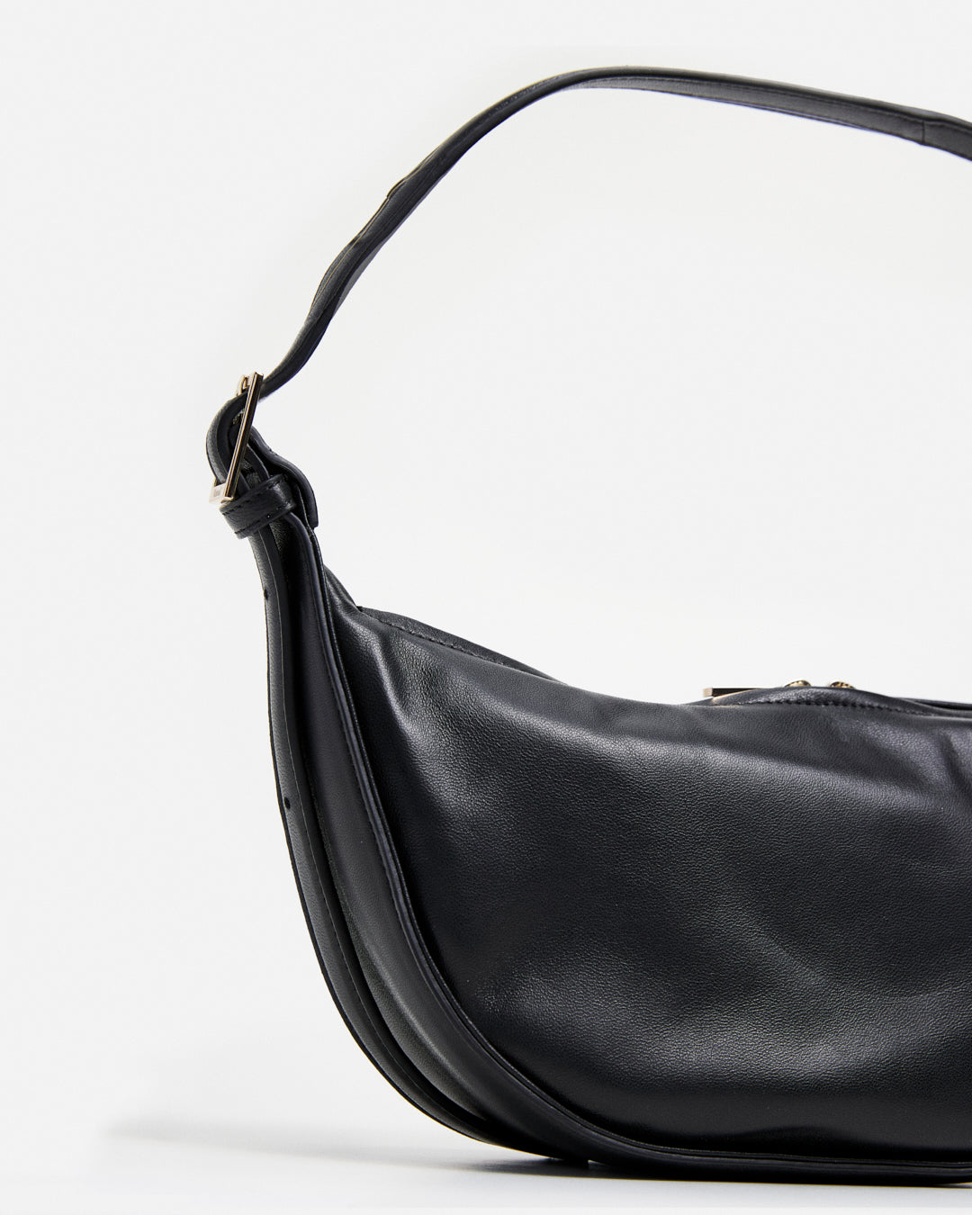 Flattered Irma Black Leather Shoulder Bag