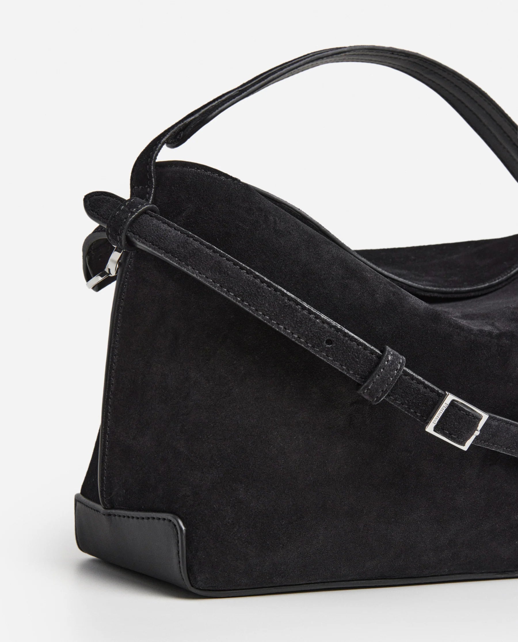 Flattered Helia Black Suede Handbag