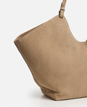 Flattered Dahlia Sand Suede Tote Bag