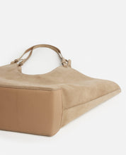 Flattered Dahlia Sand Suede Tote Bag