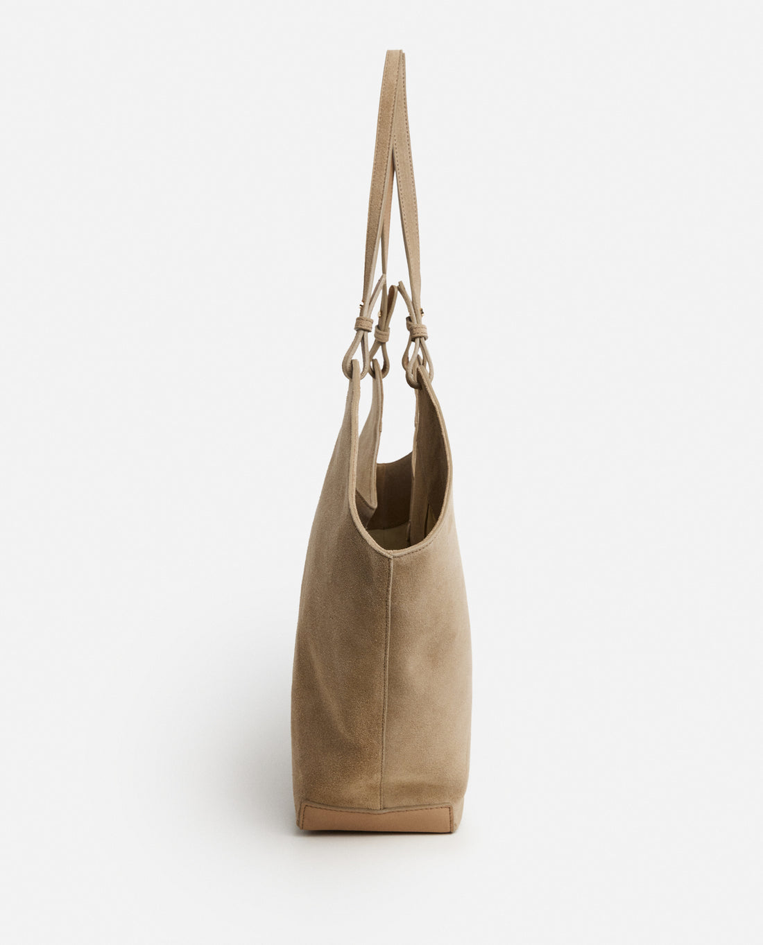 Flattered Dahlia Sand Suede Tote Bag