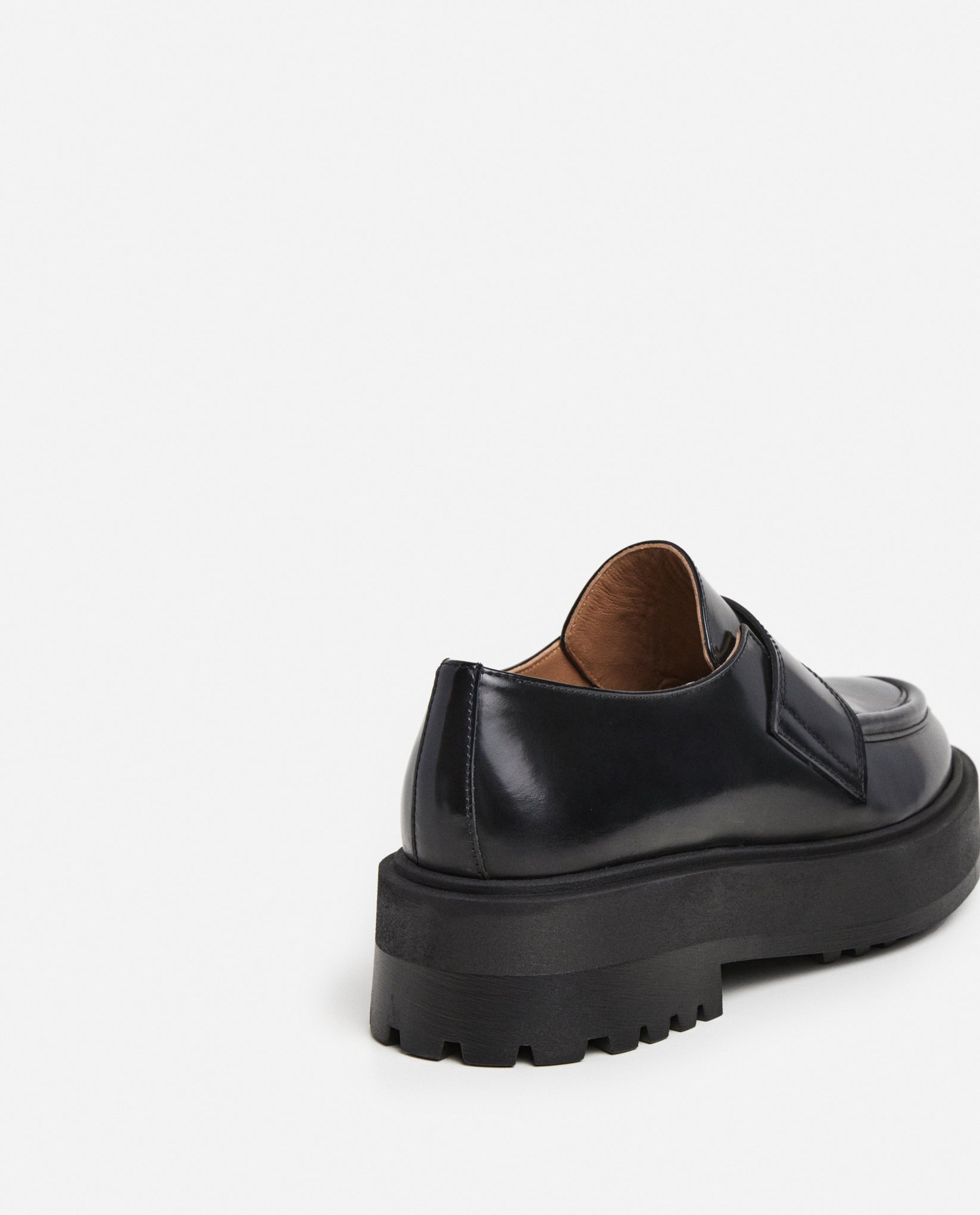 Flattered Leo Black Leather Loafers