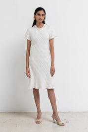 Vintage Ivory Linen Midi Dress