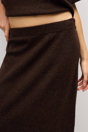 Brown Knit Danica Midi Skirt
