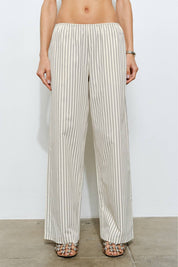 Elara Cream Striped Lounge Pants