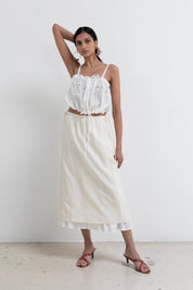 White Lace Abrielle Tie Top