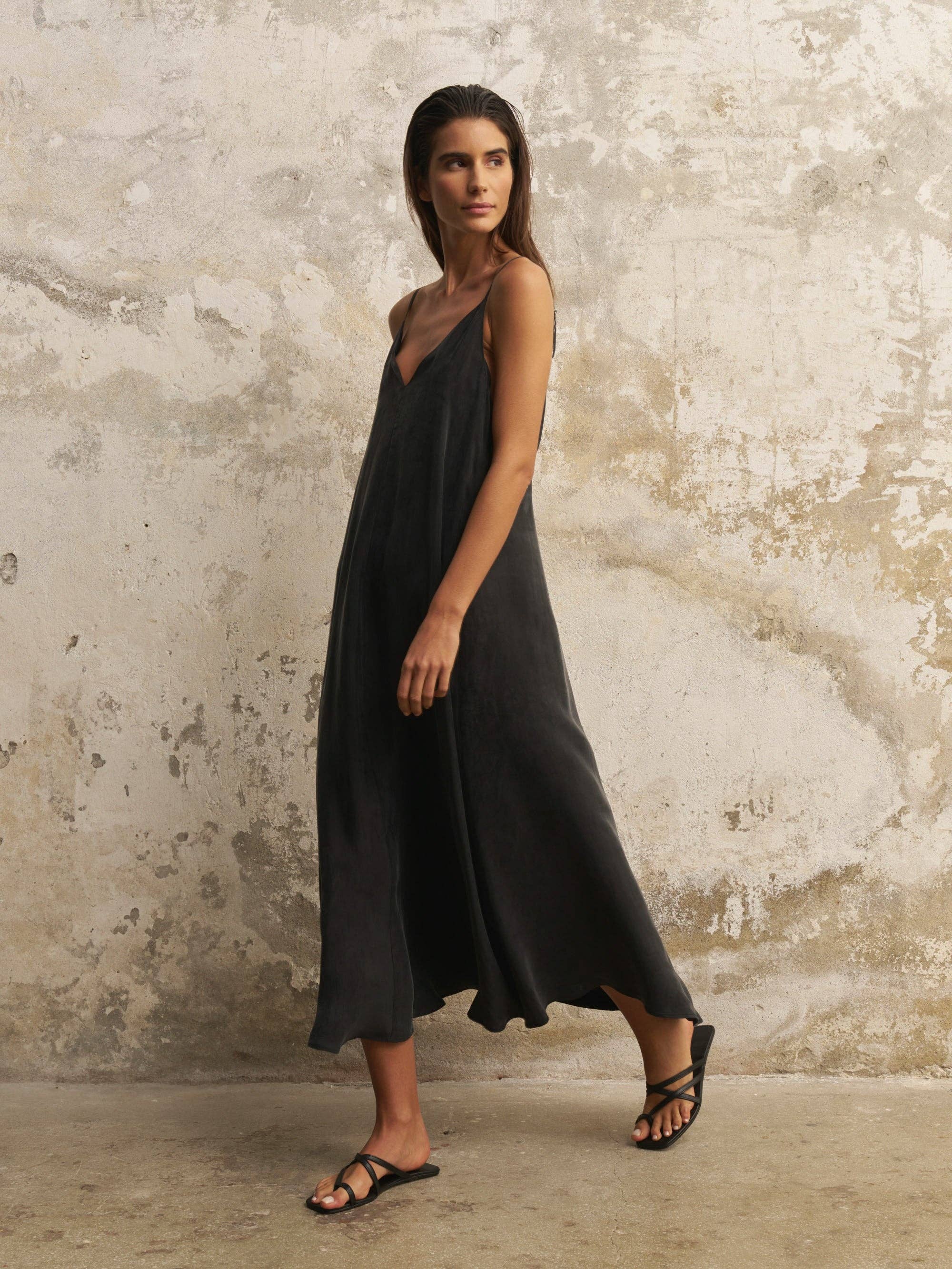 The Handloom Black Lucid Flow Maxi Dress