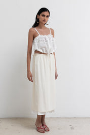 White Lace Abrielle Tie Top